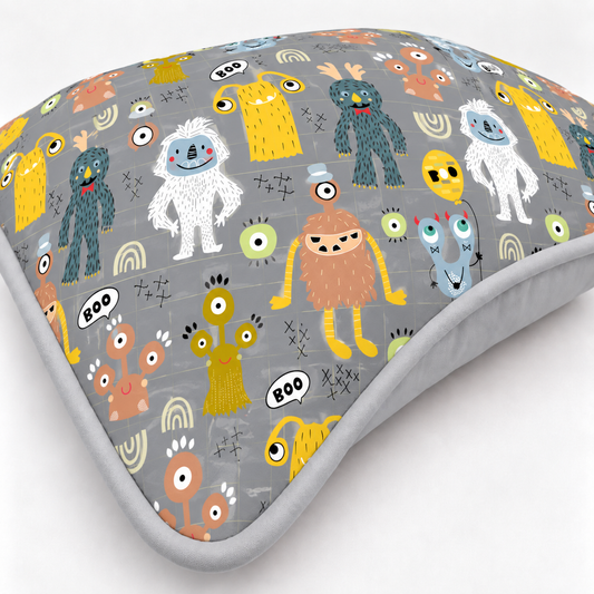 Almofada Decorativa 30cm x 30cm Monstros c/ Cinza