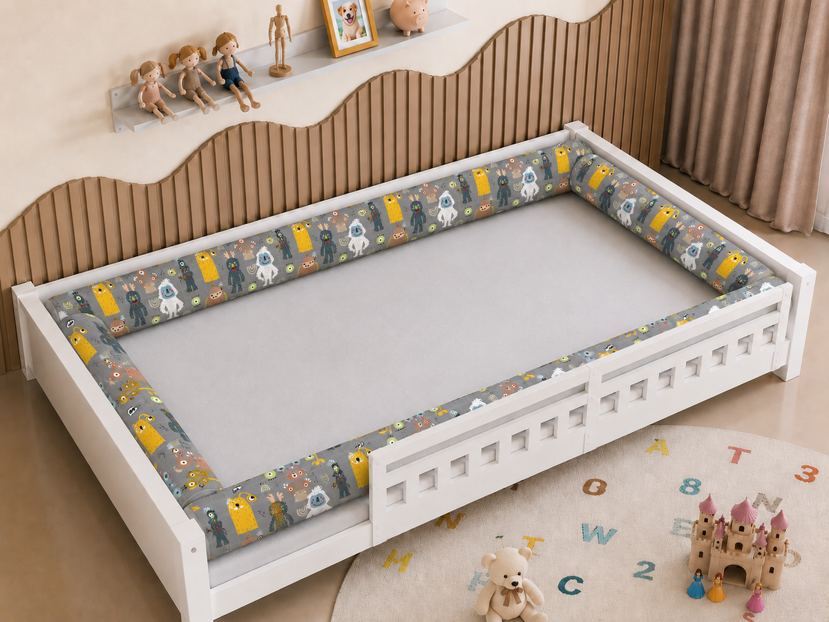 Kit Rolinhos 4 Peças para Cama Casal Monstros