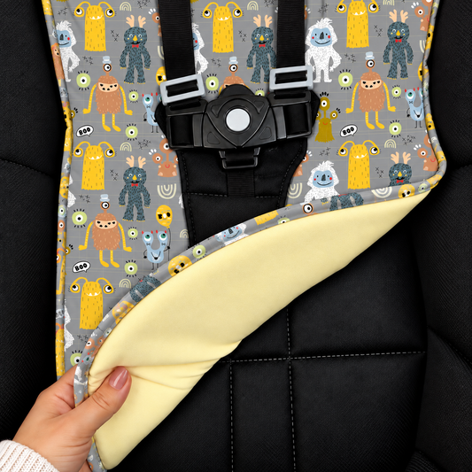 Capa para Carrinho de Bebê Universal Monstros c/ Amarelo