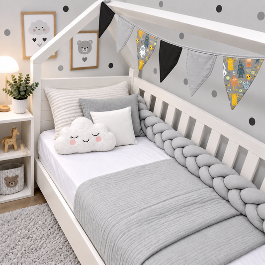 Bandeirinhas Decorativas 2,10m Monstros c/ Preto e Cinza