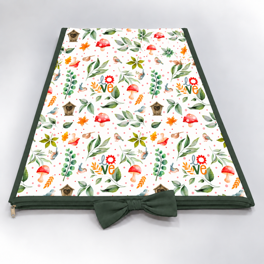 Trocador de Cômoda 70x45x3cm Passarinho Love c/ Verde Escuro