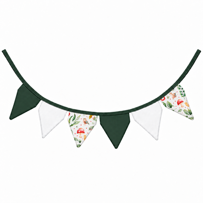 Bandeirinhas Decorativas 1,50m Passarinho Love c/ Verde Escuro