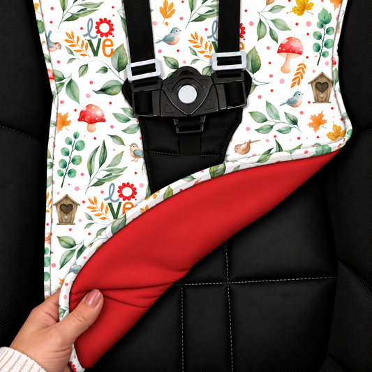 Capa para Carrinho de Bebê Universal Passarinho Love c/ Vermelho