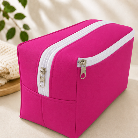 Necessaire Porta Fraldas e Lenço Umedecido 3 Compartimentos Pink