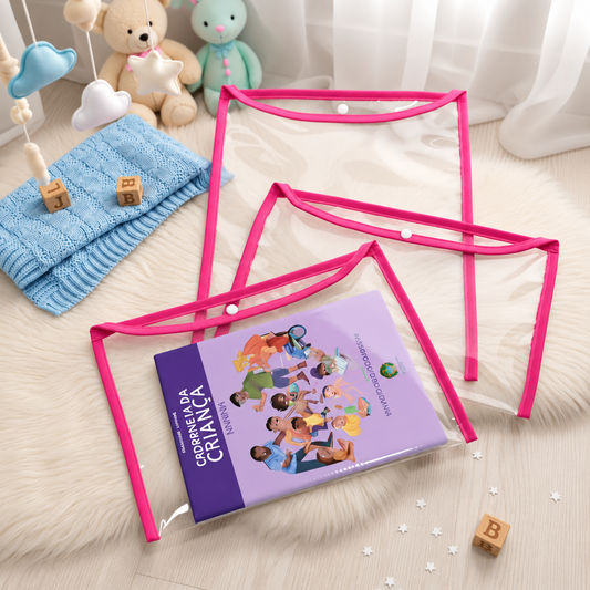 Kit com 3 Capas Organizadoras para Certidão e Documentos Pink