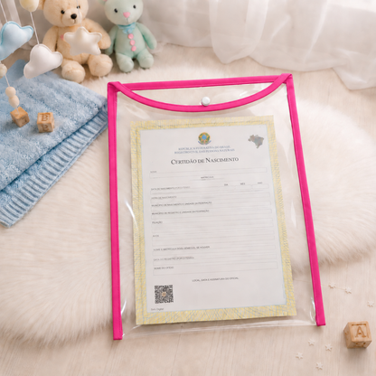 Capa para Certidão de Nascimento Pink
