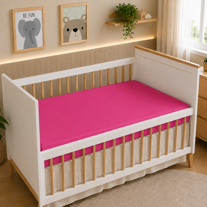Lençol Estampado para Berço 100% Algodão Pink