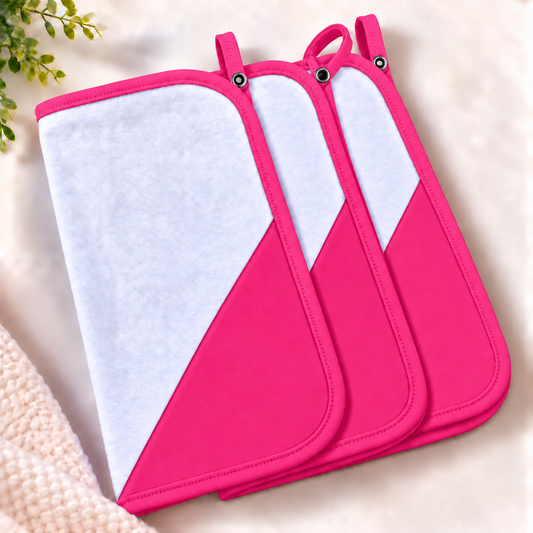 Toalha de Boca Malha Dupla Penteada Premium Pink | Kit com 3 Unidades