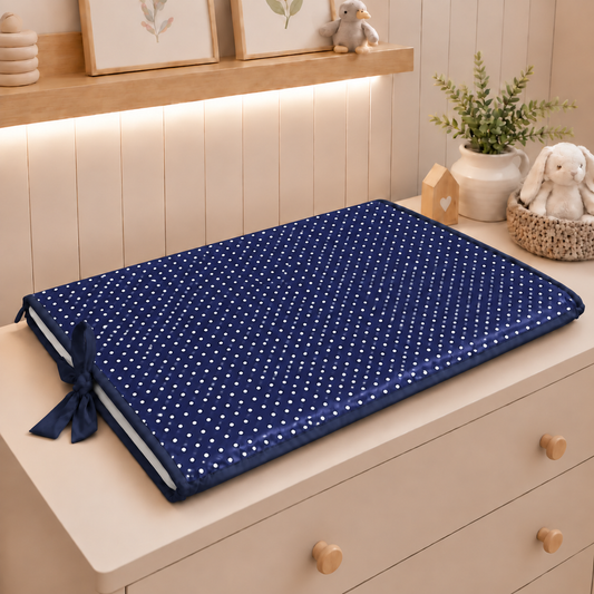 Trocador de Cômoda 70x45x3cm Poá Azul Marinho