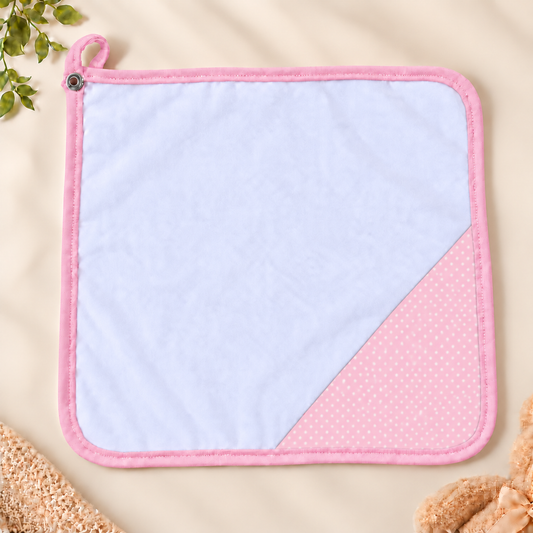 Toalha de Boca Malha Dupla Penteada Premium Poá Rosa | Kit com 3 Unidades