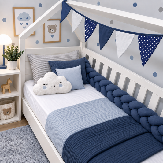 Bandeirinhas Decorativas 2,10m Poá Azul Marinho