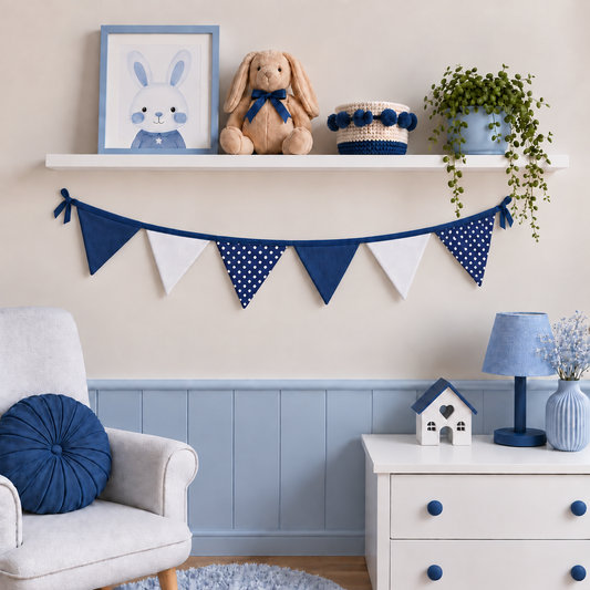 Bandeirinhas Decorativas 1,50m Poá Azul Marinho