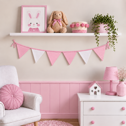 Bandeirinhas Decorativas 1,50m Poá Rosa