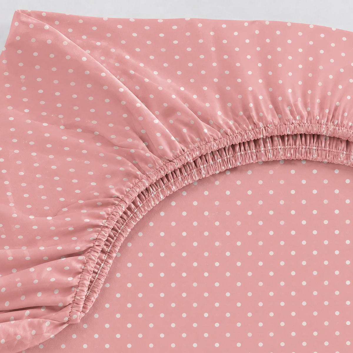 Lençol Estampado para Mini Berço 100% Algodão Poá Rosê