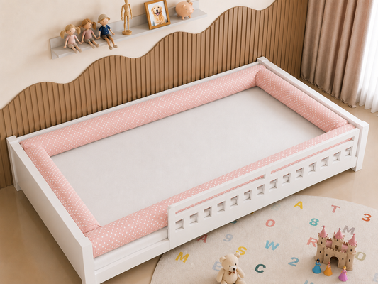 Kit Rolinhos 4 Peças para Cama Casal Poá Rosê