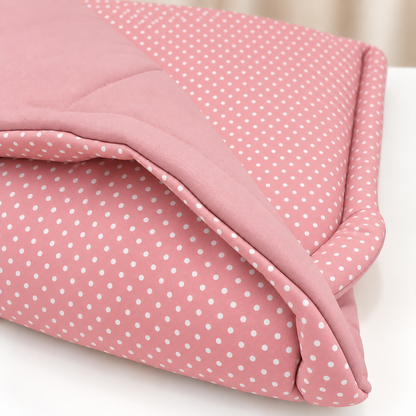 Edredom Estampado Dupla Face para Mini Berço Poá Rosê