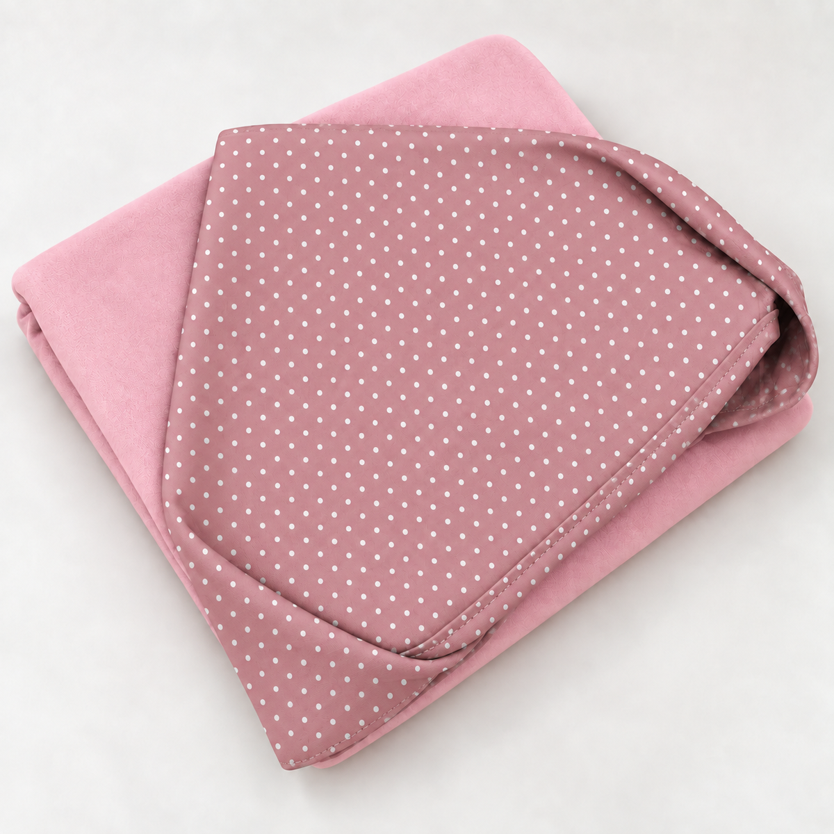 Toalha de Banho com Capuz Forrada Plush Atoalhado Premium 1M x 70cm Poá Rose
