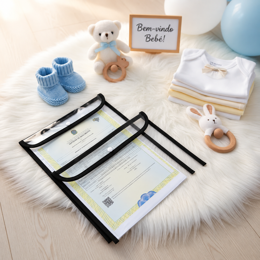Kit com 2 Capas Organizadoras para Certidão e Documentos Preto