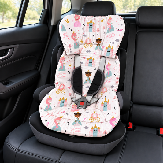 Capa Colchonete para Cadeira de Carro Dupla Face Princesa