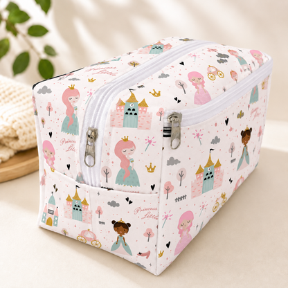 Necessaire Porta Fraldas e Lenço Umedecido 3 Compartimentos Princesa