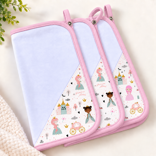 Toalha de Boca Malha Dupla Penteada Premium Princesa | Kit com 3 Unidades