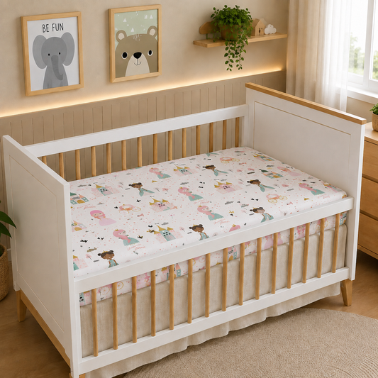 Lençol Estampado para Berço 100% Algodão Princesa