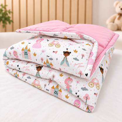 Edredom Estampado Dupla Face para Berço Americano Princesa