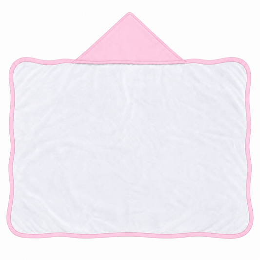 Toalha de Banho com Capuz Forrada Plush Atoalhado Premium 1M x 70cm Rosa
