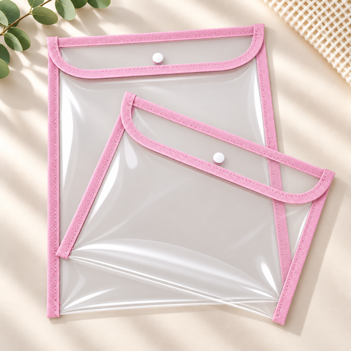 Kit com 2 Capas Organizadoras para Certidão e Documentos Rosa Escuro