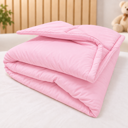 Edredom Estampado Dupla Face para Berço Americano Rosa