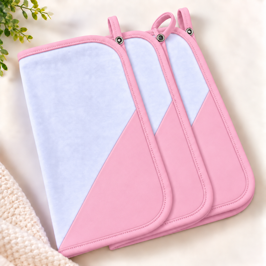 Toalha de Boca Malha Dupla Penteada Premium Rosa | Kit com 3 Unidades