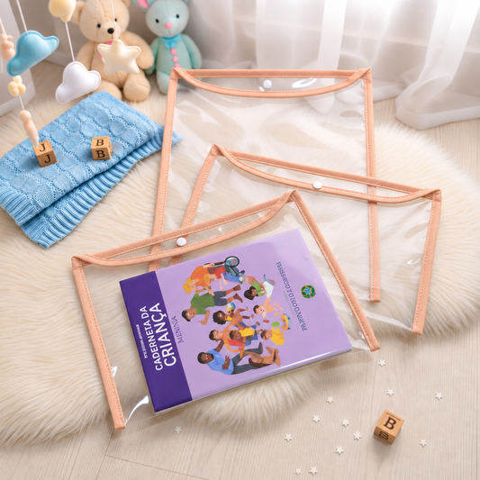 Kit com 3 Capas Organizadoras para Certidão e Documentos Rosê