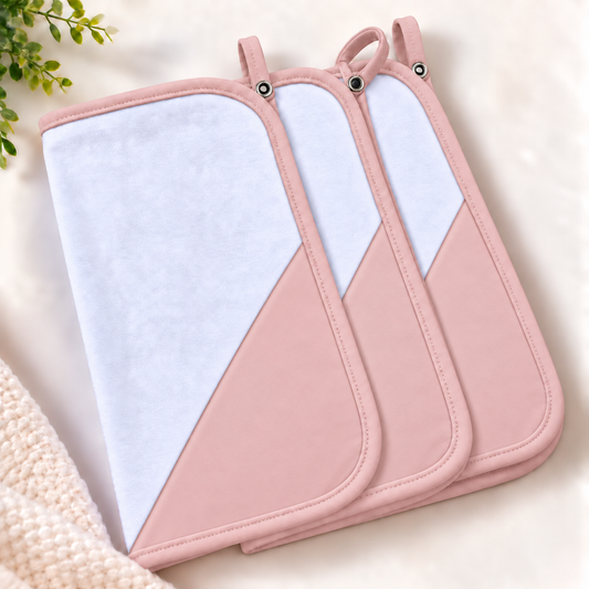 Toalha de Boca Malha Dupla Penteada Premium Rosê | Kit com 3 Unidades