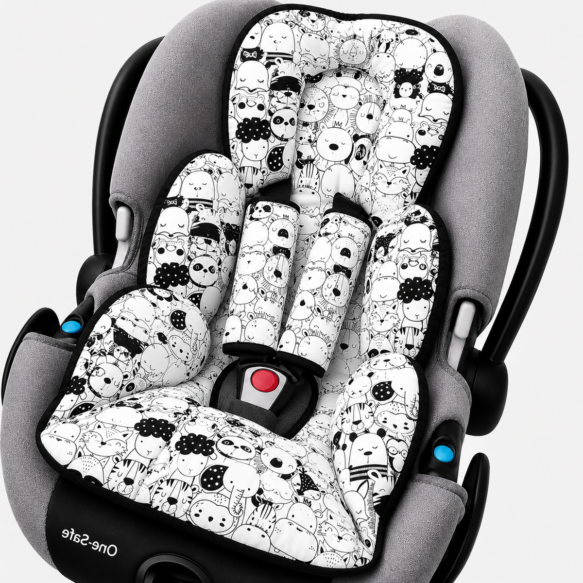Colchonete para Bebê Conforto Dupla Face Safari Preto & Branco