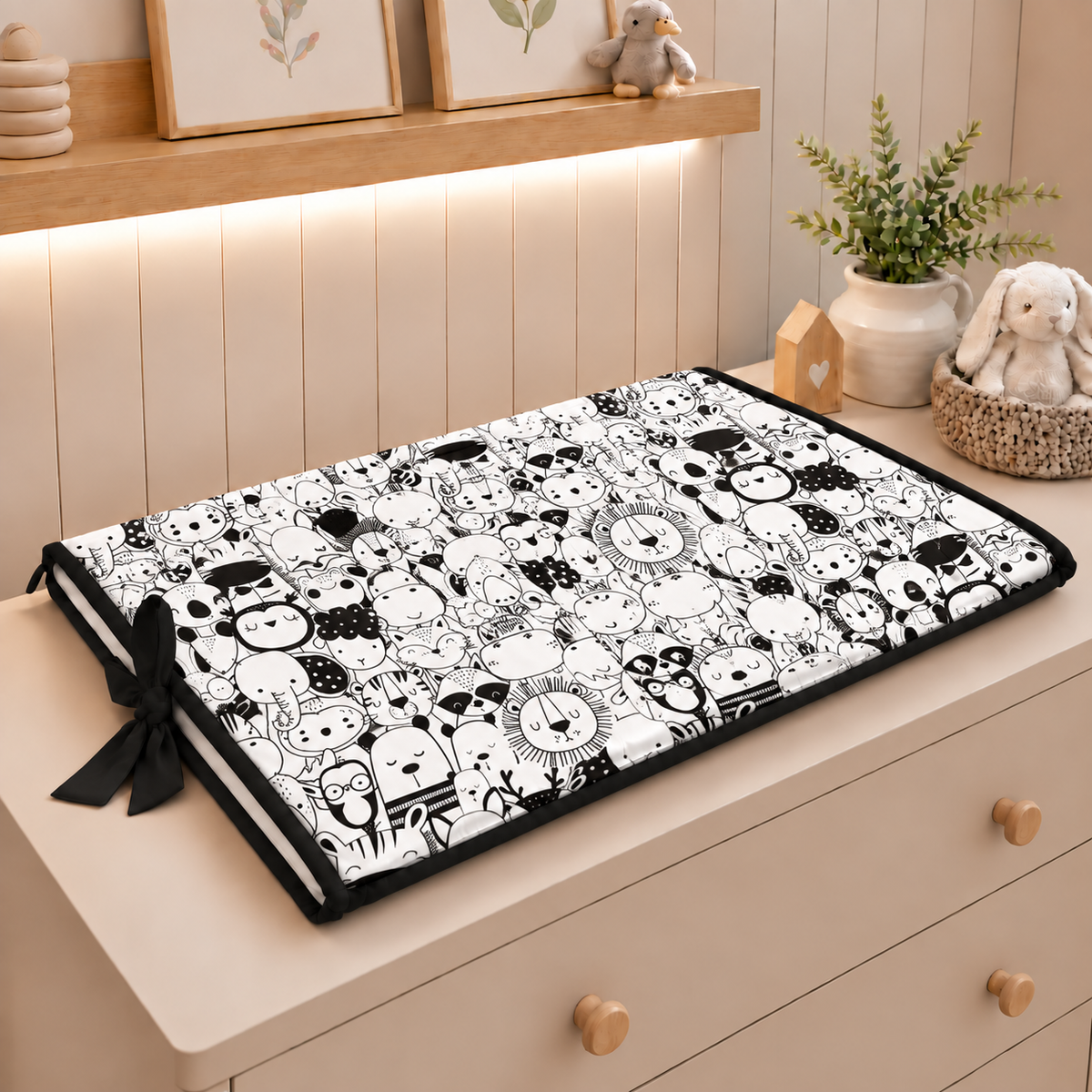Trocador de Cômoda 70x45x3cm Safari Preto e Branco