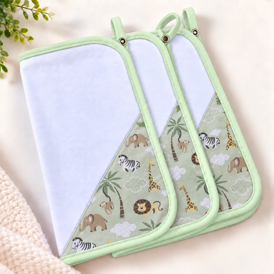 Toalha de Boca Malha Dupla Penteada Premium Safari Verde | Kit com 3 Unidades