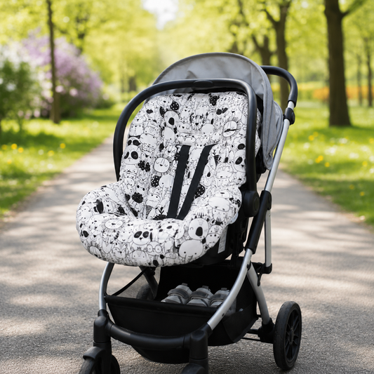 Capa para Bebê Conforto Universal Safari Preto & Branco
