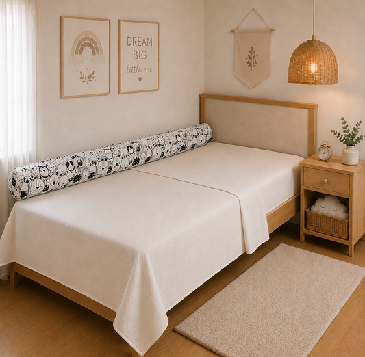 Rolinho Lateral para Cama Solteiro e Casal Safari Preto & Branco