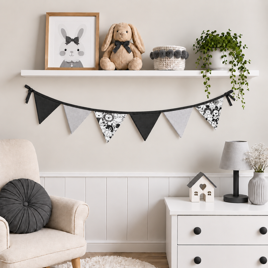 Bandeirinhas Decorativas 1,50m Safari Preto e Branco