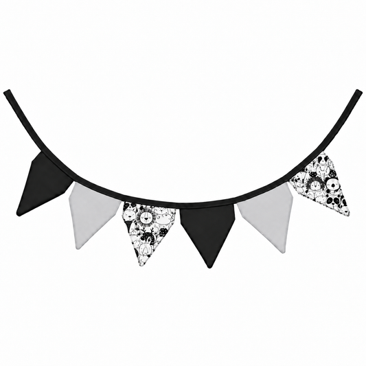 Bandeirinhas Decorativas 2,10m Safari Preto e Branco
