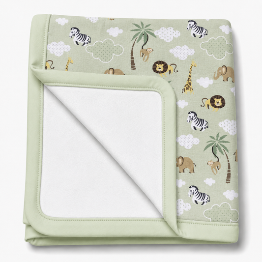 Manta Flanelada Soft Premium Dupla 90 x 70 cm Safari Verde