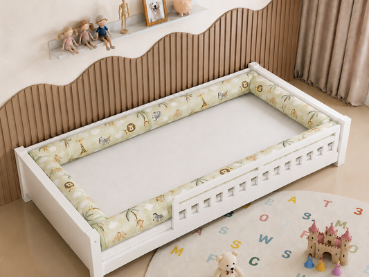 Kit Rolinhos 4 Peças para Cama Solteiro Safari Verde