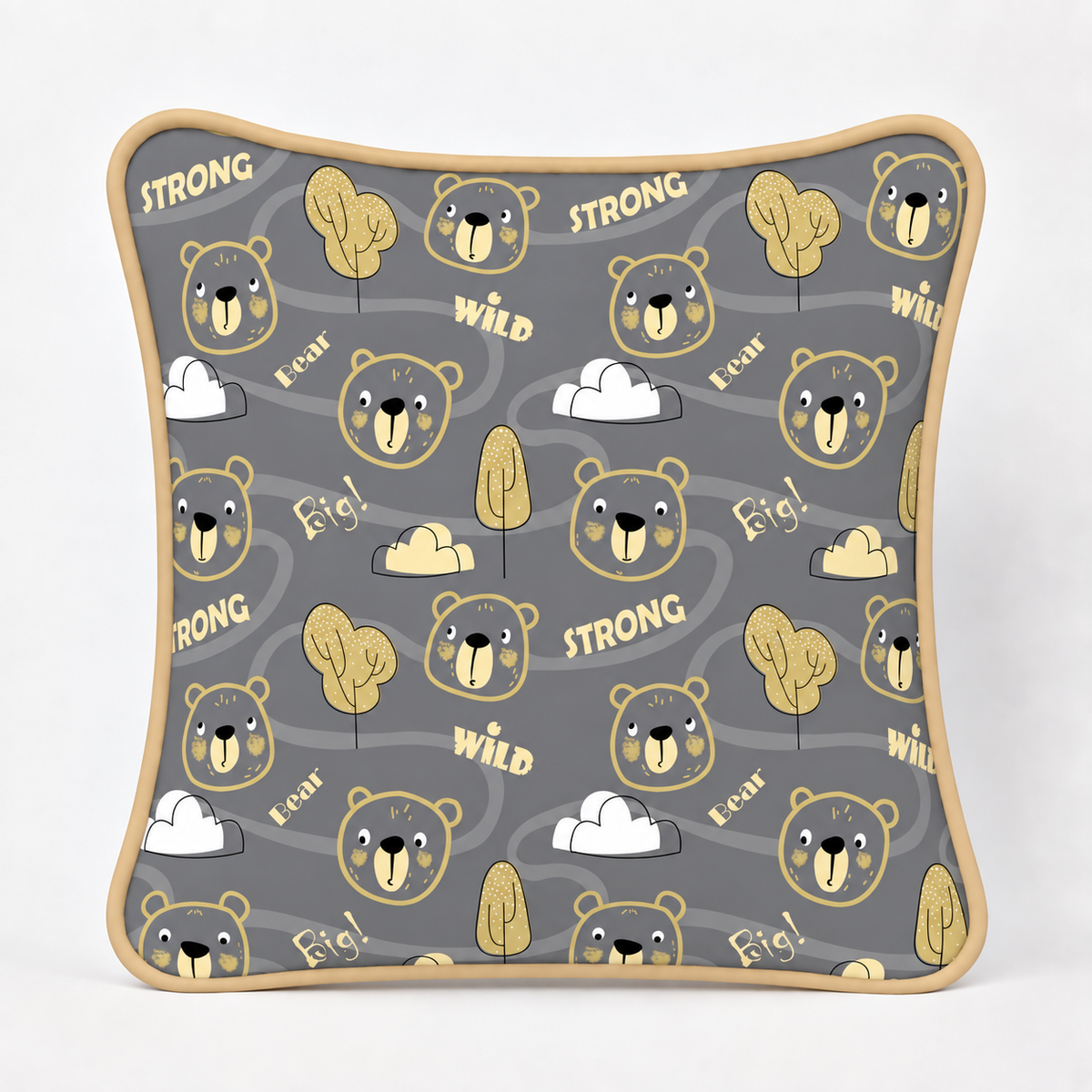 Almofada Decorativa 30cm x 30cm Urso Ted c/ Bege