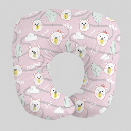 Fronha para Almofada de Amamentação Comfort Plus Ursa Rosa