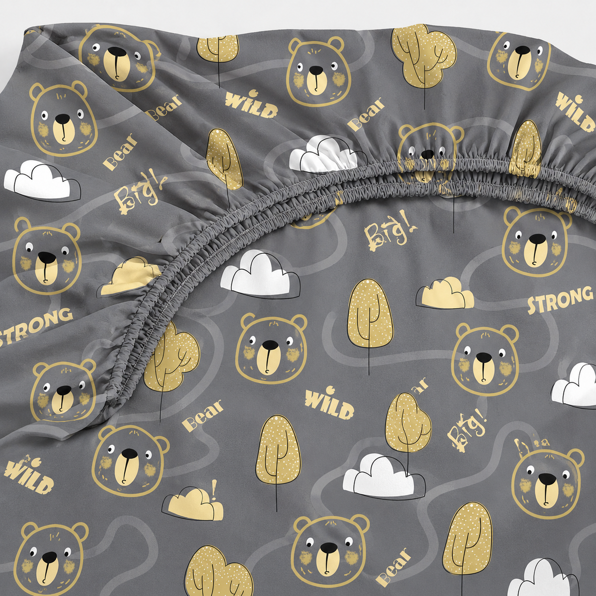 Lençol Estampado para Mini Berço 100% Algodão Urso Ted