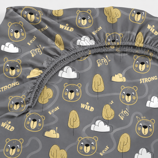 Lençol Estampado para Berço 100% Algodão Urso Ted