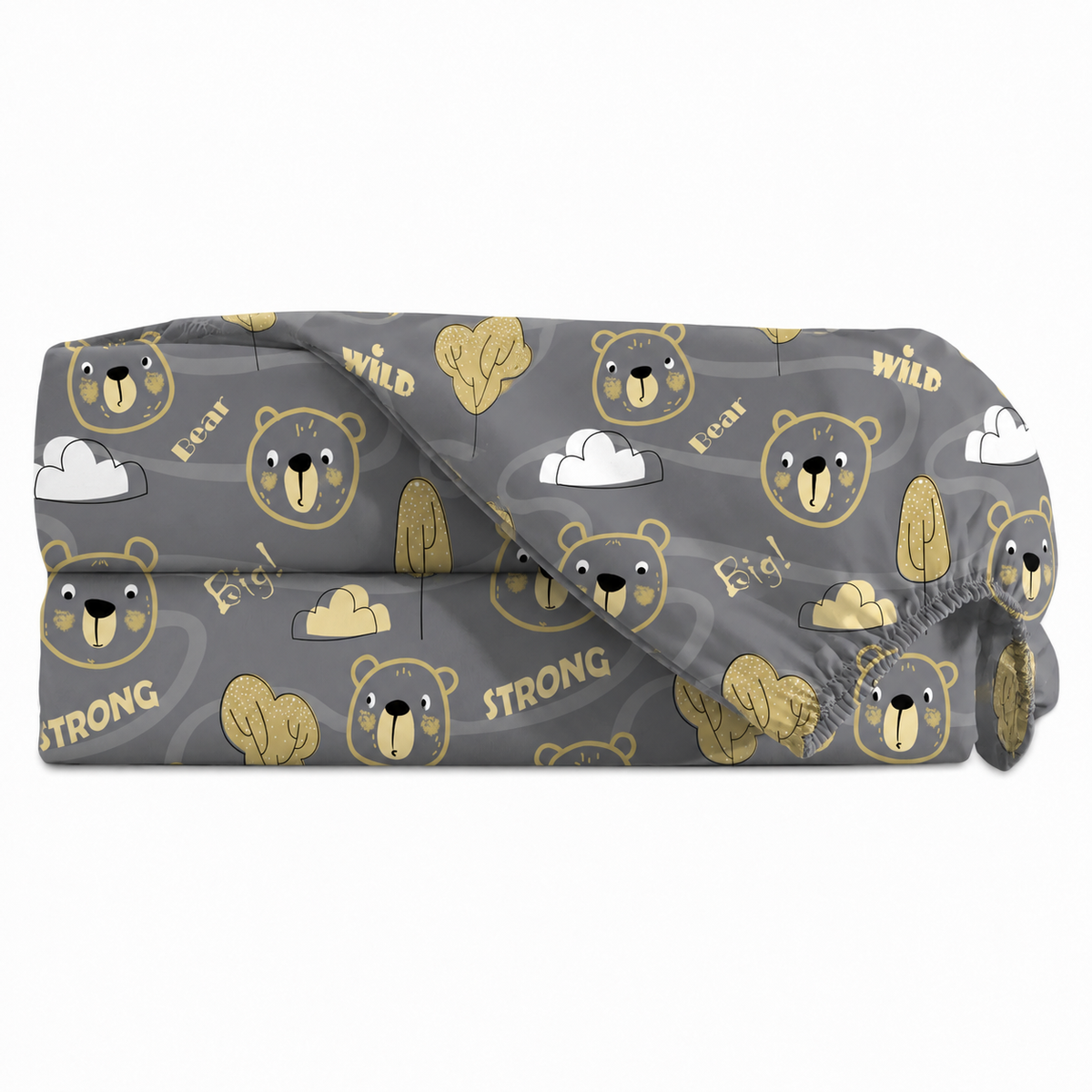 Lençol Estampado para Mini Berço 100% Algodão Urso Ted