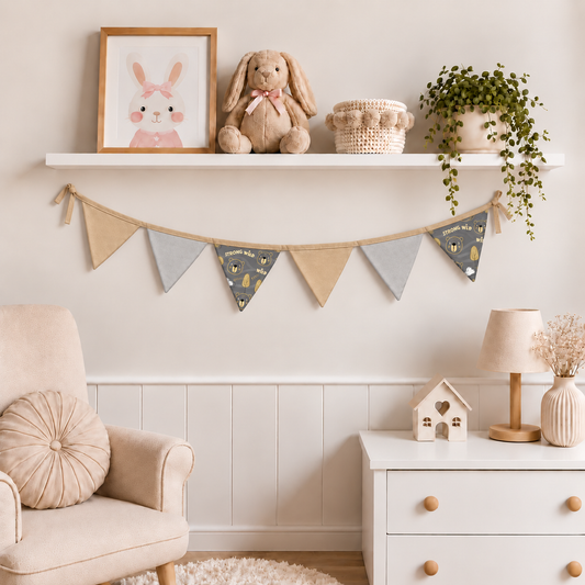Bandeirinhas Decorativas 1,50m Urso Ted c/ Bege