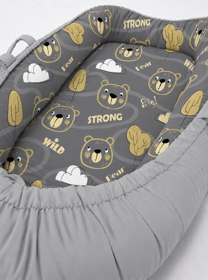 Ninho Redutor Dupla Face Premium Urso Ted Verso Cinza