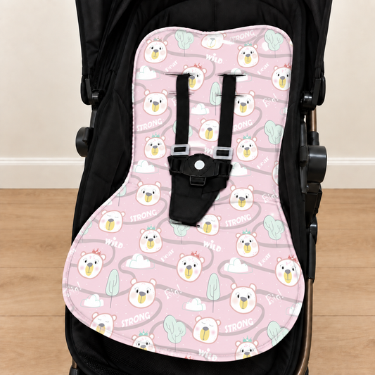 Capa para Carrinho de Bebê Universal Ursa Rosa